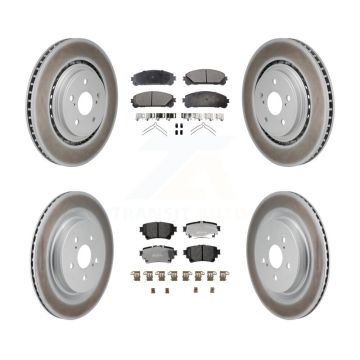 Front Rear Coated Disc Brake Rotors Semi-Metallic Pad Kit For 2020-2022 Toyota Highlander KGF-103116