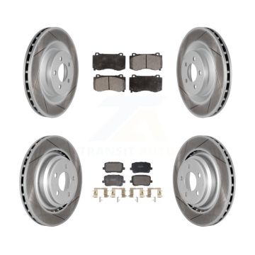 Front Rear Coated Disc Brake Rotors And Semi-Metallic Pads Kit For Dodge Charger KGF-103120