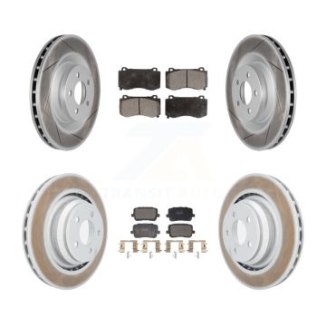 Front Rear Coated Disc Brake Rotors And Semi-Metallic Pads Kit For Dodge Charger KGF-103121