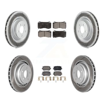 Front Rear Coated Disc Brake Rotors And Semi-Metallic Pads Kit For Dodge Charger KGF-103122