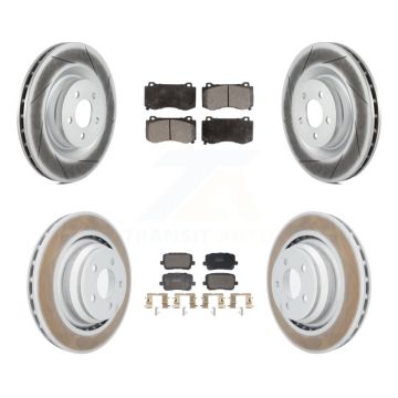 Front Rear Coated Disc Brake Rotors And Semi-Metallic Pads Kit For Dodge Charger KGF-103123