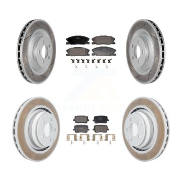 Front Rear Coated Disc Brake Rotors And Semi-Metallic Pads Kit For Dodge Charger KGF-103125