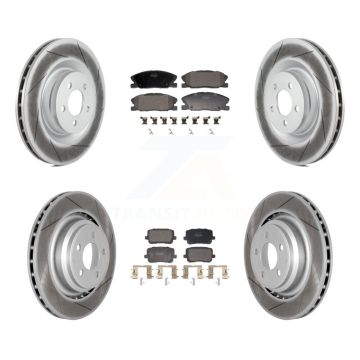 Front Rear Coated Disc Brake Rotors And Semi-Metallic Pads Kit For Dodge Charger KGF-103126