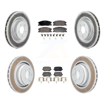 Front Rear Coated Disc Brake Rotors And Semi-Metallic Pads Kit For Dodge Charger KGF-103127