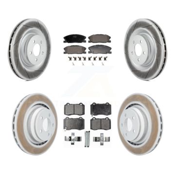 Front Rear Coated Disc Brake Rotors And Semi-Metallic Pads Kit For Dodge Charger KGF-103131