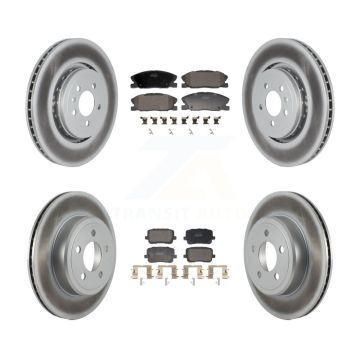 Front Rear Coated Brake Rotor Semi-Metallic Pad Kit For 17-18 Dodge Charger RWD with 5.7L KGF-103141