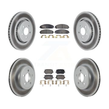 Front Rear Coated Brake Rotor Semi-Metallic Pad Kit For 17-18 Dodge Charger RWD with 5.7L KGF-103142