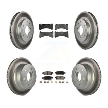 Front Rear Coat Brake Rotor Semi-Metallic Pad Kit For GMC Sierra 1500 Chevrolet Silverado KGF-103143
