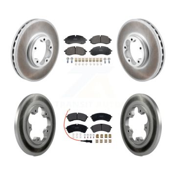 Front Rear Coated Brake Rotors Semi-Metallic Pad Kit For Ford Transit-250 Transit-350 RWD KGF-103151