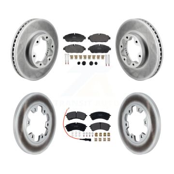 Front Rear Coated Brake Rotors Semi-Metallic Pad Kit For Ford Transit-250 Transit-150 AWD KGF-103153