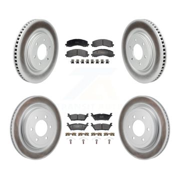Front Rear Coat Disc Brake Rotor Semi-Metallic Pad Kit For 2022-2023 Ford F-150 Lightning KGF-103156