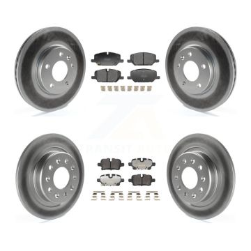 Front Rear Coated Disc Brake Rotors And Semi-Metallic Pads Kit For GMC Terrain KGF-103162