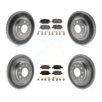 Front Rear Coated Disc Brake Rotors And Semi-Metallic Pads Kit For Chevrolet Malibu KGF-103163