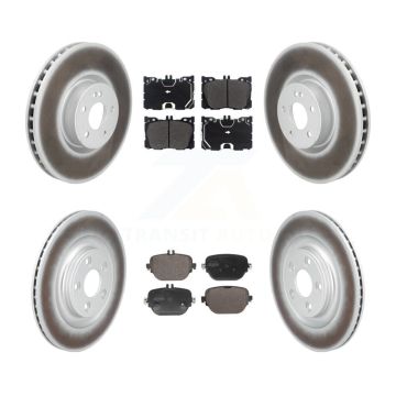 Front Rear Coated Brake Rotor & Semi-Metallic Pad Kit For Mercedes-Benz E400 E450 E43 AMG KGF-103176