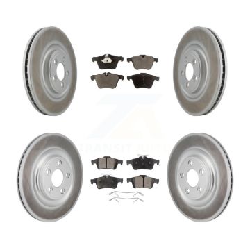 Front Rear Coat Brake Rotor Semi-Metallic Pad Kit For Jaguar XJ With Manual Parking KGF-103178