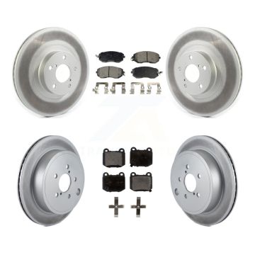 Front Rear Coat Brake Rotor Semi-Metallic Pad Kit For 17 Subaru BRZ Without Brembo Brakes KGF-103179