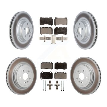 Front Rear Coated Disc Brake Rotors And Semi-Metallic Pads Kit For Tesla S KGF-103183