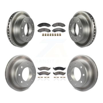 Front Rear Coated Brake Rotor Semi-Metallic Pad Kit For GMC Savana 2500 Chevrolet Express KGF-103185