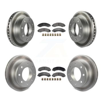 Front Rear Coated Brake Rotor Semi-Metallic Pad Kit For GMC Savana 2500 Chevrolet Express KGF-103186