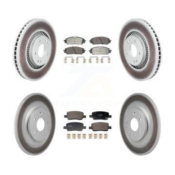 Front Rear Coated Disc Brake Rotors And Semi-Metallic Pads Kit For 2022-2023 Kia Carnival KGF-103188