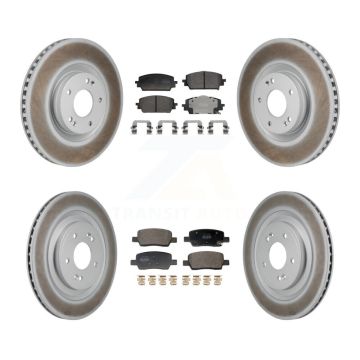 Front Rear Coated Disc Brake Rotor Semi-Metallic Pad Kit For Hyundai Santa Fe Kia Sorento KGF-103189