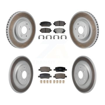 Front Rear Coated Disc Brake Rotor Semi-Metallic Pad Kit For 2022-2023 Hyundai Santa Cruz KGF-103191