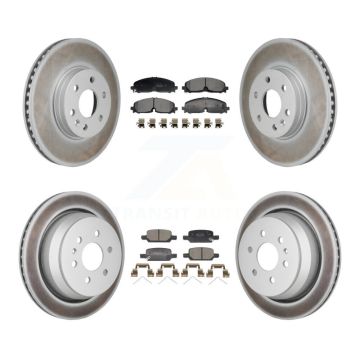 Front Rear Coat Disc Brake Rotors Semi-Metallic Pad Kit For Chevrolet Colorado GMC Canyon KGF-103193
