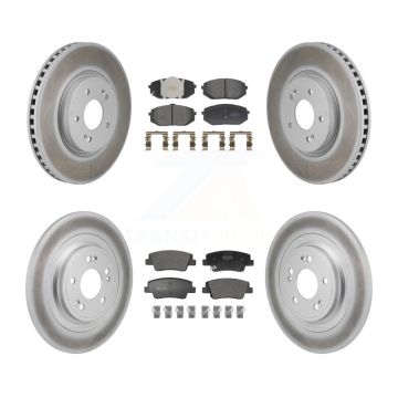 Front Rear Coated Disc Brake Rotors & Semi-Metallic Pad Kit For Hyundai Ioniq 5 Kia EV6 6 KGF-103196
