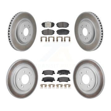 Front Rear Coated Disc Brake Rotors Semi-Metallic Pad Kit For Hyundai Tucson Kia Sportage KGF-103197