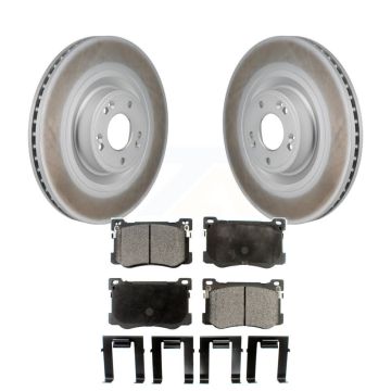 Front Coated Disc Brake Rotors And Semi-Metallic Pads Kit For Hyundai Genesis G80 5.0L KGF-103207