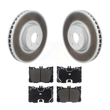 Front Coated Brake Rotors Semi-Metallic Pad Kit For Mercedes-Benz C43 AMG GLC43 E450 E400 KGF-103208