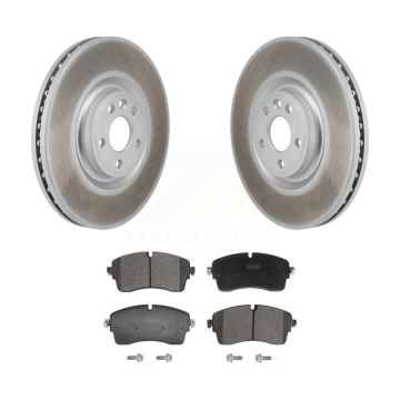 Front Coated Brake Rotors Semi-Metallic Pad Kit For Land Rover Range Evoque Jaguar E-Pace KGF-103215