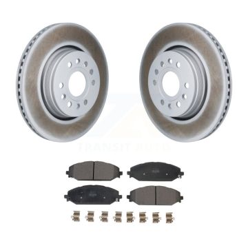 Front Coated Disc Brake Rotors & Semi-Metallic Pad Kit For Ram 1500 Jeep Wagoneer Grand L KGF-103217