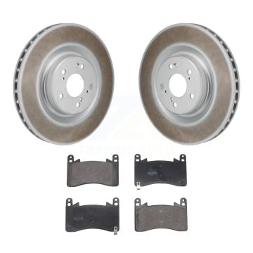 Front Coated Disc Brake Rotors And Semi-Metallic Pads Kit For 2021-2023 Acura TLX 3.0L KGF-103221