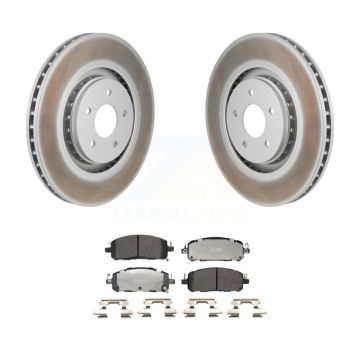 Front Coated Brake Rotor Semi-Metallic Pad Kit For Mitsubishi Outlander Nissan Pathfinder KGF-103235