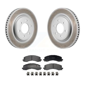 Front Coated Brake Rotor & Semi-Metallic Pad Kit For Ford F-150 Bronco Expedition Lincoln KGF-103237