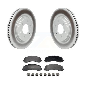 Front Coated Disc Brake Rotors & Semi-Metallic Pad Kit For 2022-2023 Ford F-150 Lightning KGF-103238