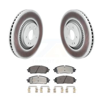 Front Coated Disc Brake Rotors And Semi-Metallic Pads Kit For 2022-2023 Kia Carnival KGF-103261
