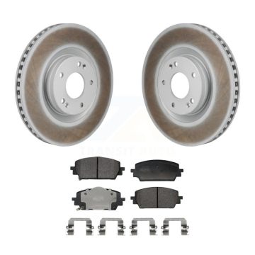 Front Coated Disc Brake Rotor Semi-Metallic Pad Kit For Hyundai Santa Fe Kia Sorento Cruz KGF-103262