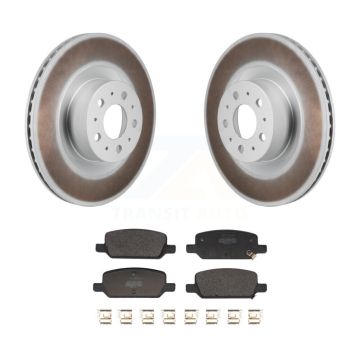 Rear Coat Brake Rotors Semi-Metallic Pad Kit For 20-22 Tesla Y With Gray Painted Calipers KGF-103292