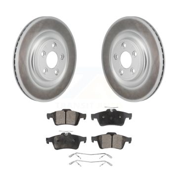 Rear Coat Brake Rotors Semi-Metallic Pad Kit For 2016 Jaguar XJ With Manual Parking KGF-103310