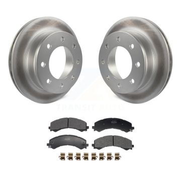 Rear Coated Disc Brake Rotors Semi-Metallic Pad Kit For GMC Savana 2500 Chevrolet Express KGF-103317