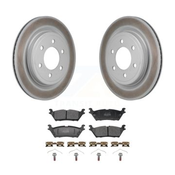 Rear Coated Disc Brake Rotors Semi-Metallic Pad Kit For Ford Expedition Lincoln Navigator KGF-103320