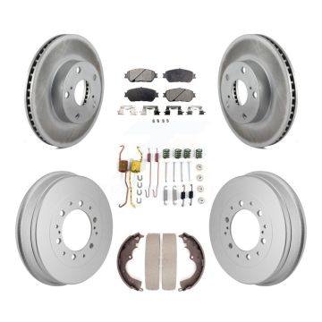 Front Rear Coated Brake Rotor Semi-Metallic Pad Drum Kit (7Pc) For 2015 Toyota Tacoma 4WD KGF-103331