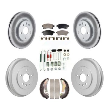 Front Rear Coated Disc Brake Rotor Semi-Metallic Pad & Drum Kit (7Pc) For Chevrolet Sonic KGF-103332