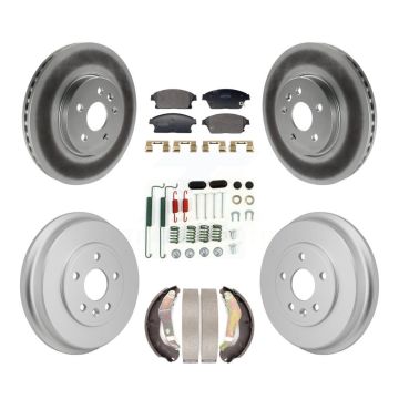 Front Rear Coated Disc Brake Rotors Semi-Metallic Pad & Drum Kit (7Pc) For Chevrolet Trax KGF-103334
