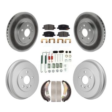 Front Rear Coated Disc Brake Rotors Semi-Metallic Pad & Drum Kit (7Pc) For Chevrolet Trax KGF-103335