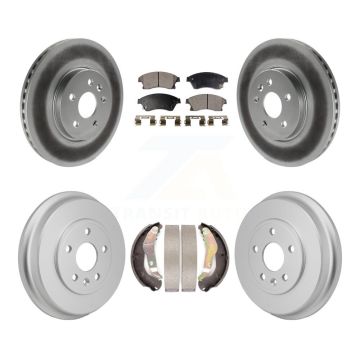Front Rear Coated Brake Rotor Semi-Metallic Pad Drum Kit For 2013-2014 Chevrolet Sonic RS KGF-103345