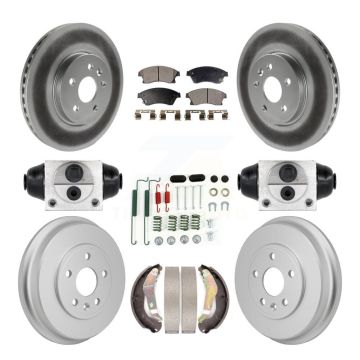 Front Rear Coat Brake Rotor Semi-Metallic Pad Drum Kit (9Pc) For 13-14 Chevrolet Sonic RS KGF-103359