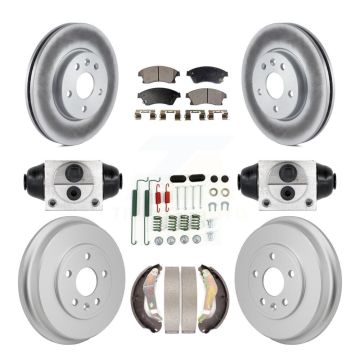 Front Rear Coated Disc Brake Rotor Semi-Metallic Pad & Drum Kit (9Pc) For Chevrolet Sonic KGF-103360
